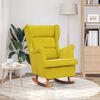 vidaXL Rocking Chair Yellow Velvet (100% polyester), solid rubber wood