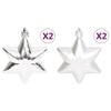 vidaXL Christmas Bauble Set Silver and white Plastic Multiple sizes