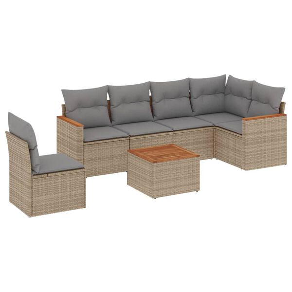 vidaXL Garden Sofa Set Mix beige PE rattan Large Modular
