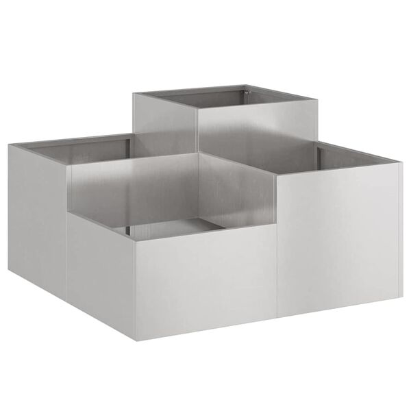vidaXL Garden Planter Silver 100 x 100 x 48 cm Stainless steel