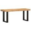 vidaXL Bench Brown and black Solid rough mango wood and steel 43.3 in