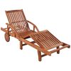 vidaXL Sun Lounger And Table Brown Solid acacia wood Standard Foldable