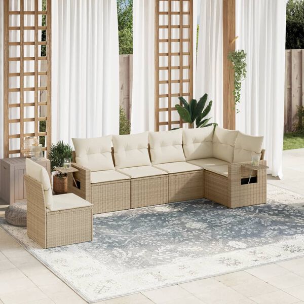 vidaXL Garden Sofa Set Beige, Cream