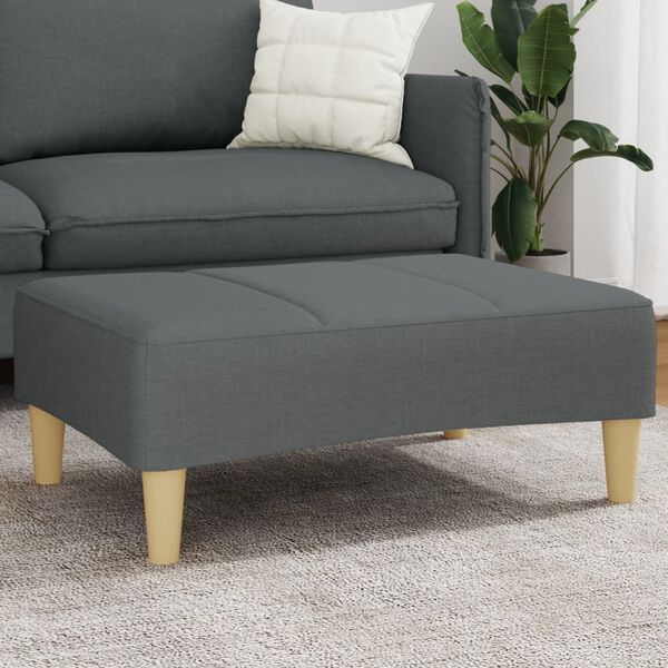 vidaXL Footstool Dark gray Polyester, plywood, plastic, foam