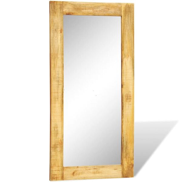 vidaXL Mirror Mango Wood Natural Solid mango wood, Glass Large Mirror