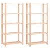 vidaXL 5-Tier Storage Racks 2 pcs 31.5"x15"x66.9" Solid Pinewood 551.2 lb