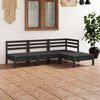 vidaXL Garden Lounge Set Black Solid Pinewood Medium Modular