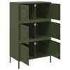 vidaXL Highboard Olive Green Steel Large Highboard Rectangular
