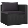 vidaXL Garden Lounge Set Black Powder-coated steel, PE rattan Large