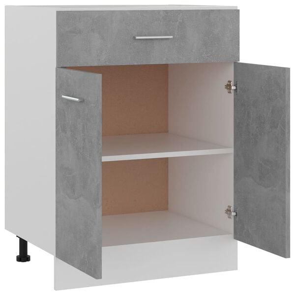 vidaXL Drawer Bottom Cabinet Concrete Grey Engineered Wood Medium