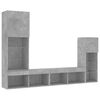 vidaXL TV Wall Unit Concrete Grey Engineered Wood, Glass Large