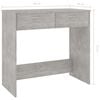 vidaXL Desk Concrete Grey Engineered Wood Small Storage Computer Desk