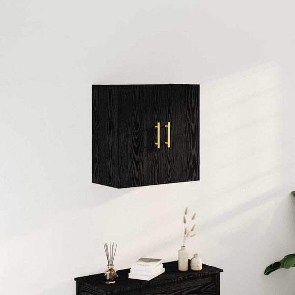 vidaXL Wall-mounted Cabinet Black Oak 23.62 x 12.20 x 27.56 in