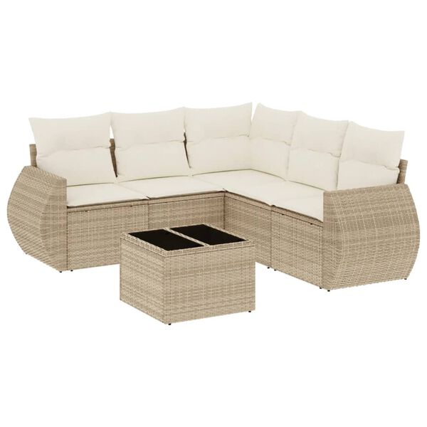 vidaXL Garden Sofa Set Beige, Cream