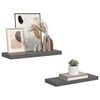 vidaXL Wall Shelf Set of 2 Glossy gray Honeycomb MDF, Metal