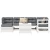 vidaXL Garden Sofa Set White Solid Pine Wood Large