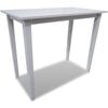 vidaXL Bar Table White Rubberwood legs 43.3 in L x 23.6 in W x 35.7 in H