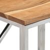 vidaXL Console Table Silver Stainless Steel and Solid Acacia wood Standard