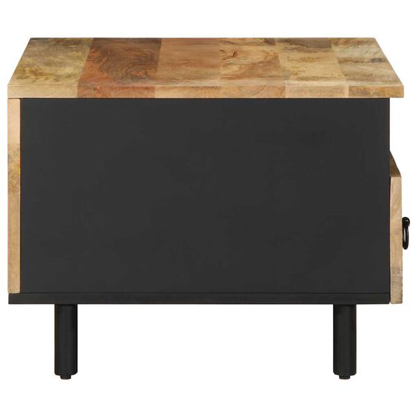 vidaXL Coffee Table Black Solid Mango Wood, Iron Medium Coffee Table
