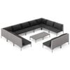 vidaXL Garden Lounge Set Dark Gray, Black