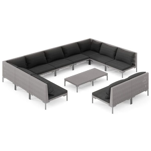 vidaXL Garden Lounge Set Dark Gray, Black