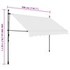 vidaXL Retractable Awning Cream Polyester with PU coating, steel