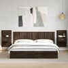 vidaXL Bed Headboard With Cabinet Brown Oak Engineered wood 78.7 in wide