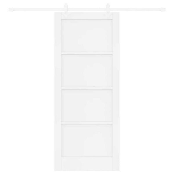 vidaXL Sliding Door White 32.68 x 79.53 in Solid Pine Wood
