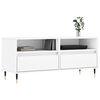 vidaXL TV Cabinet White Engineered wood, iron Medium TV Cabinet