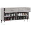 vidaXL Shoe Bench Grey Sonoma Engineered Wood, Iron 40.2x13.8x21.7 in