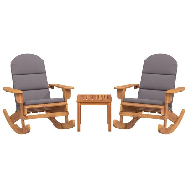 vidaXL 3 Piece Adirondack Patio Lounge Set Solid Wood Acacia