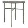 vidaXL Garden Dining Set Gray Poly Rattan Compact Stackable