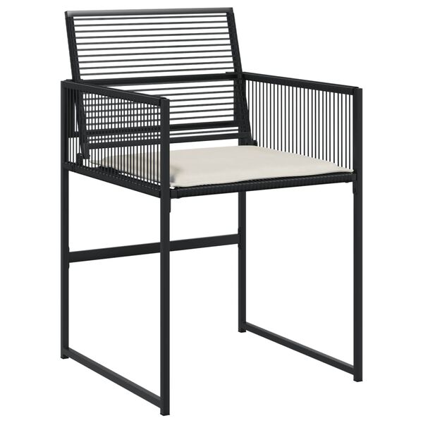 vidaXL Garden Dining Set Black and Cream
