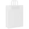vidaXL Paper Bags 250 pcs with Handles White 12.6x4.7x16.5"