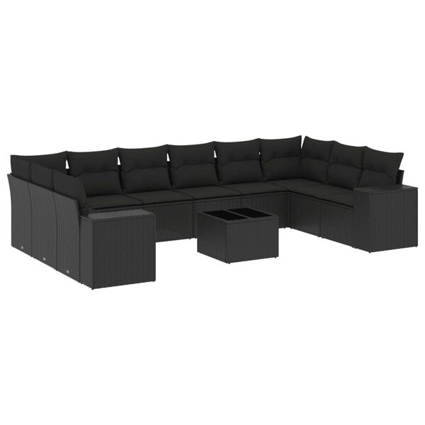 vidaXL Garden Sofa Set Black