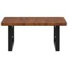 vidaXL Basin Shelf Dark Brown, Black Solid oak wood, Steel Medium