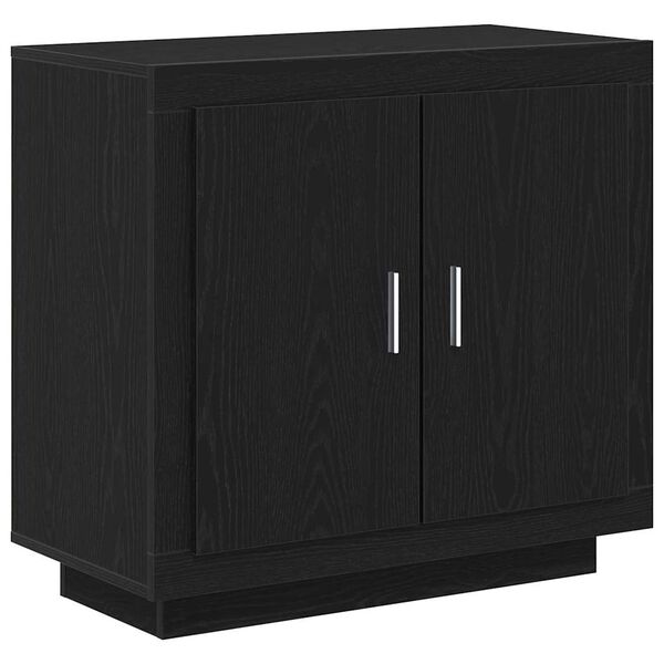 vidaXL Sideboard Black Oak 31.50 x 15.75 x 29.53 in Engineered Wood