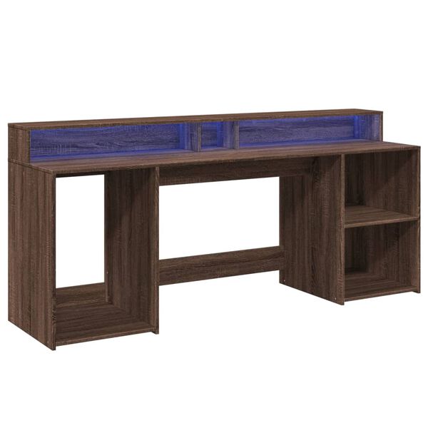 vidaXL Desk Brown oak Engineered wood Large Computer Desk Rectangular
