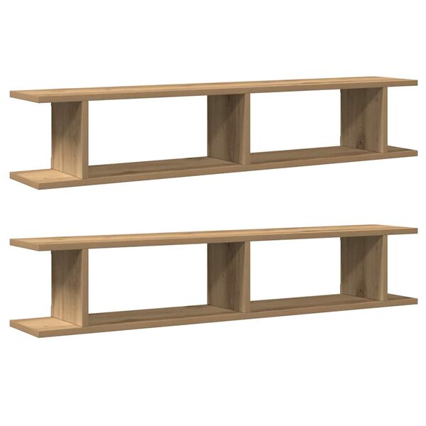 vidaXL Wall Shelf Set of 2 Artisan oak Engineered wood