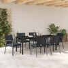 vidaXL Garden Dining Set 7 pcs Black and Grey PE Rattan