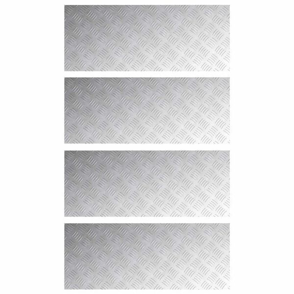 vidaXL Stair Tread Rectangular 4 pcs Silver 39.37 x 15.75 in Aluminium