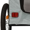 vidaXL Pet Bike Trailer Black and Grey Oxford fabric, iron, PVC Small