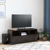 vidaXL TV Cabinet Black Cold-rolled Steel Medium TV Stand Rectangular