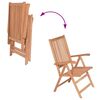 vidaXL Reclining Patio Chairs 2 pcs Solid Teak Wood