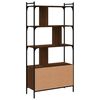 vidaXL Bookcase Brown Oak Engineered wood and steel Tall Bookcase