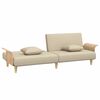 vidaXL Sofa Bed Cream Polyester Large Sofa Bed Rectangular