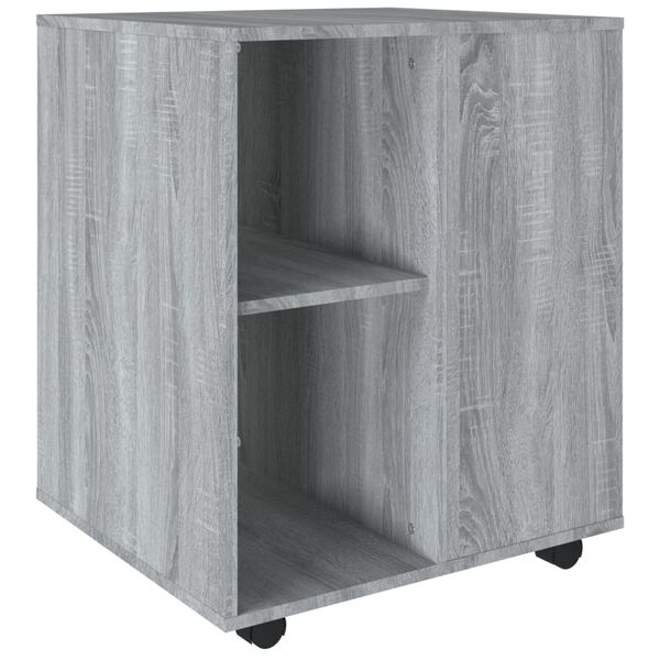 vidaXL Rolling Cabinet Gray Sonoma Engineered Wood Standard Rollable