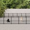 vidaXL Dog Kennel Black Powder-coated steel Extra Large Durable
