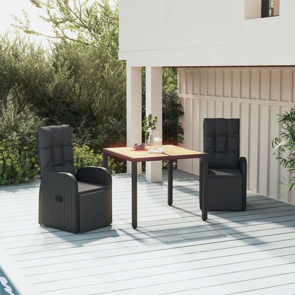 vidaXL Garden Dining Set Black
