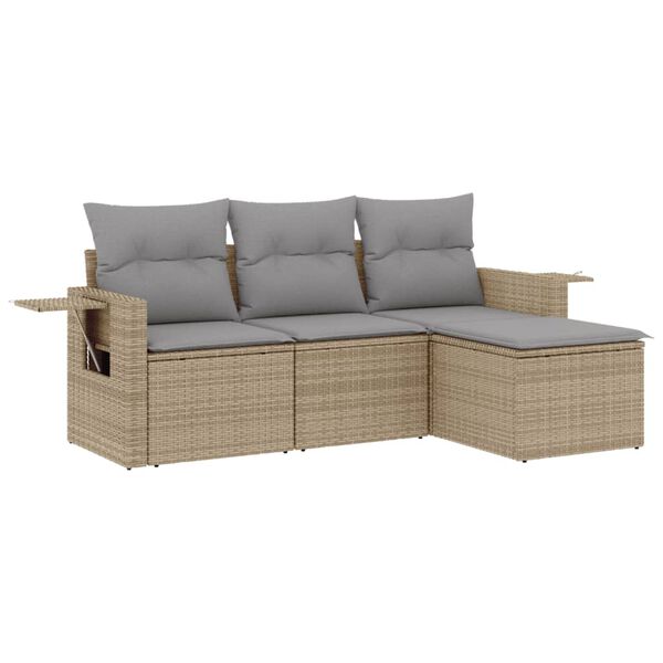 vidaXL Garden Sofa Set Beige, Light Grey